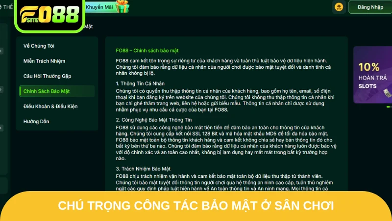 Chú trọng công tác bảo mật ở sân chơi
