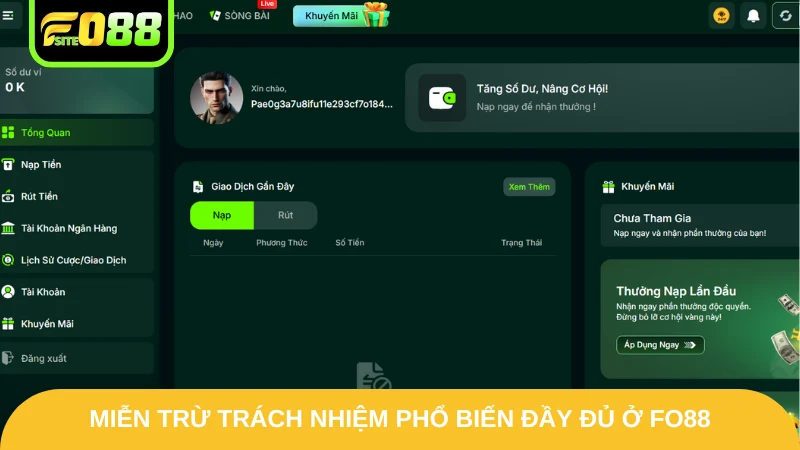 Miễn trừ trách nhiệm phổ biến đầy đủ ở Fo88