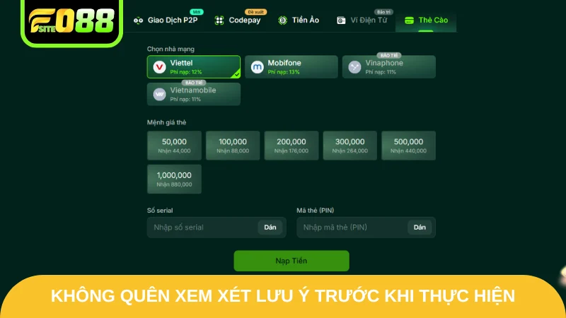 Không quên xem xét lưu ý trước khi thực hiện