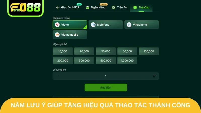 Nắm lưu ý giúp tăng hiệu quả thao tác thành công