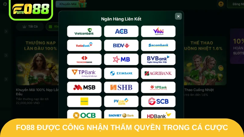 Fo88 được công nhận thẩm quyền trong cá cược